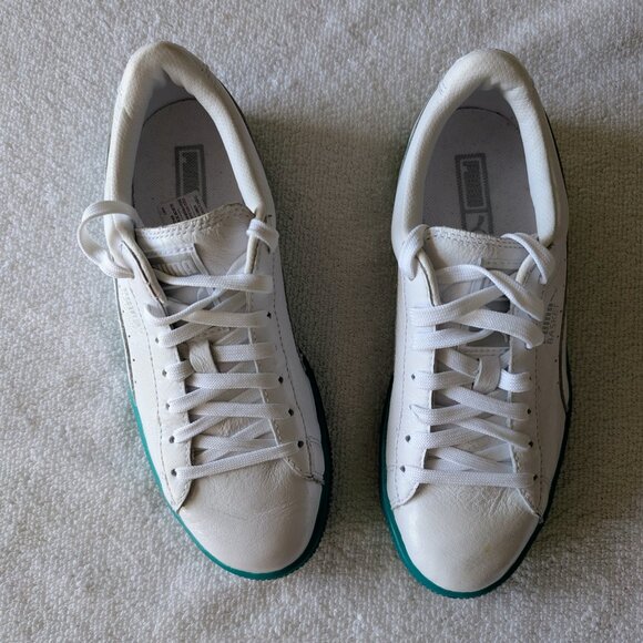 PUMA Basket Classic White & Teal Sneakers – Women’s (EUR 37) - Picture 10 of 12